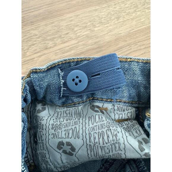 Cat and Jack Girls Light Wash Super Stretch Skinny Sequin Distressed Jeans 12M - Picture 7 of 11